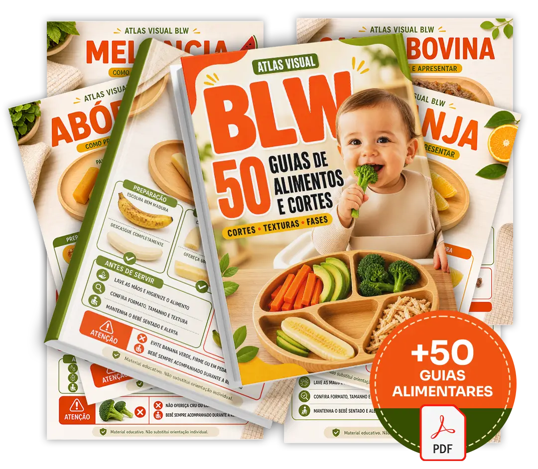 Atlas Visual BLW — 50 fichas de alimentos e cortes